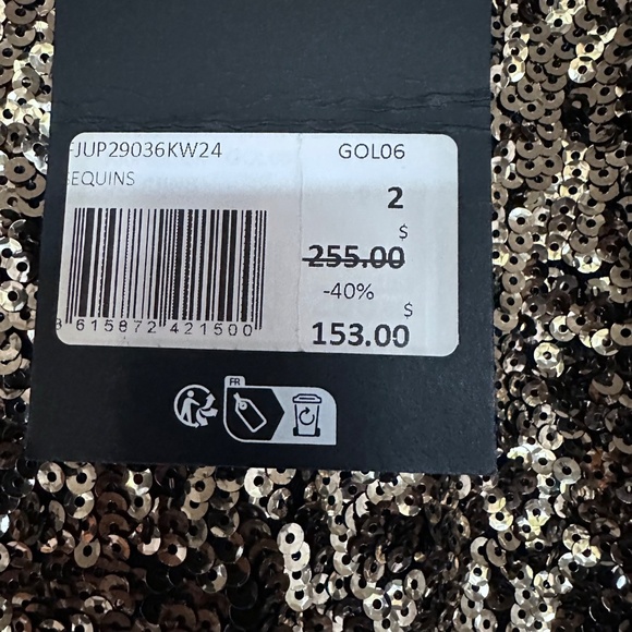 NWT | The Kooples | Gold Sequin Mini Skirt - Picture 7 of 9